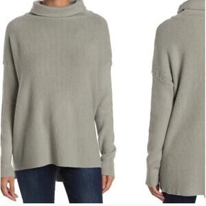 Devotion By Cyrus Cowl Neck Sweater Putty Grey Size XS High Low Knit Long Sleeve